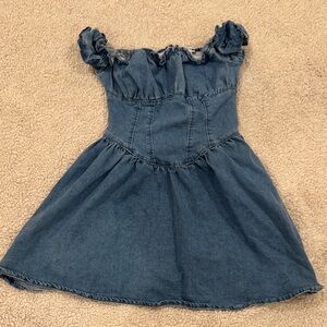 Fashion Nova Denim Off-Shoulder Dress